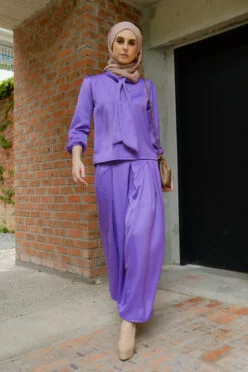 Habra evelyn suit casual wear women muslimah casual wear malaysia casual wear for ladies kasual wanita kasual smart EV12 violet