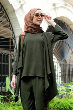habra haute evelyn cardi casual wear for women cardigan baju casual baju kasual smart casual army green ev20