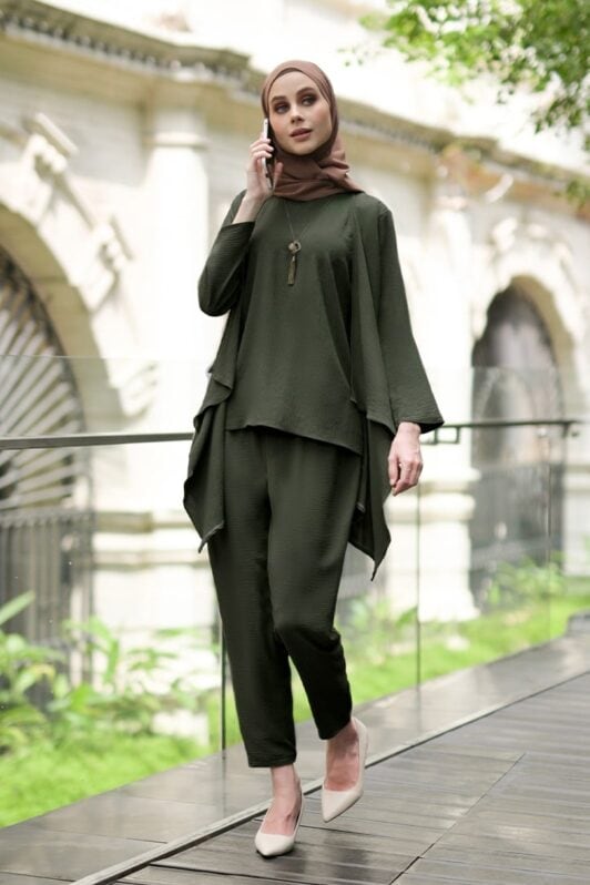habra haute evelyn cardi casual wear for women cardigan baju casual baju kasual smart casual army green ev20