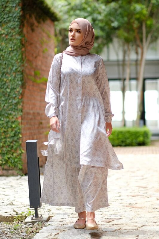 Habra Bissara Long Tunic suit casual wear women muslimah casual wear malaysia casual wear for ladies kasual wanita kasual smart moroccan BS21