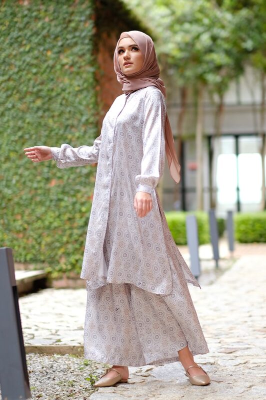 Habra Bissara Long Tunic suit casual wear women muslimah casual wear malaysia casual wear for ladies kasual wanita kasual smart moroccan BS21