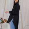 habra haute casual top casual wear for women blouse muslimah shirt for women shirt collar type butang depan gio button shirt black GI06
