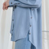 habra haute casual top casual wear for women blouse muslimah shirt for women shirt collar type butang depan gio button shirt dusty blue GI01