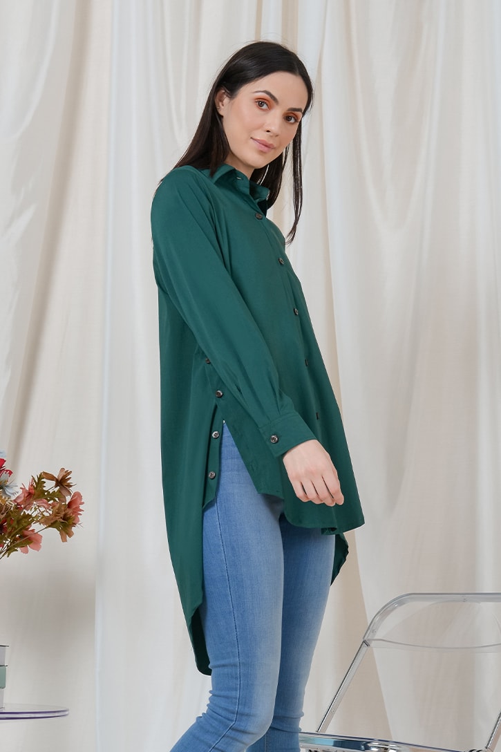GIO Button Shirt | GI03 Emerald Green – HABRA HAUTE