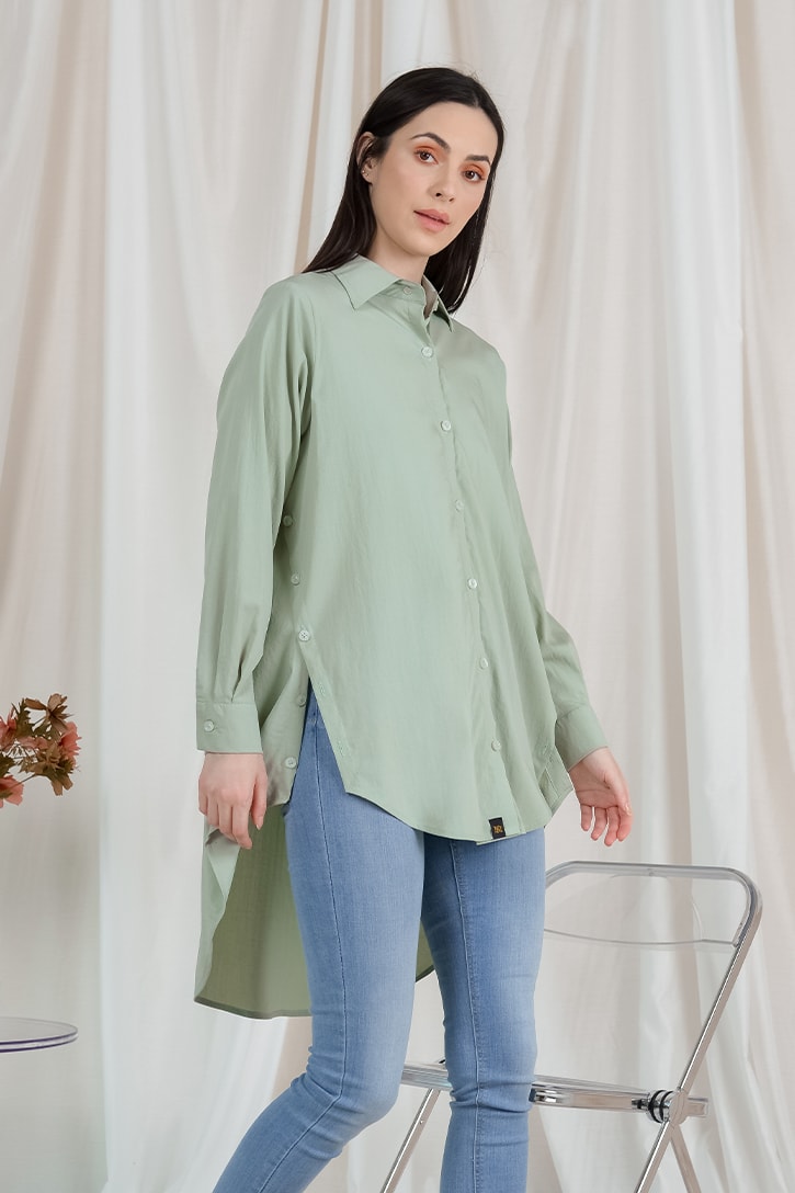GIO Button Shirt | GI07 Mint Green – HABRA HAUTE