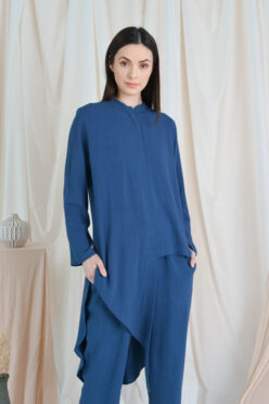 habra haute casual top pants suit casual wear for women blouse muslimah shirt for women shirt collar type kasual niko NI03 teal