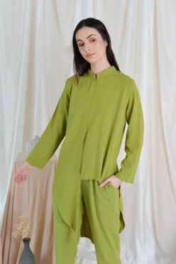 habra haute casual top pants suit casual wear for women blouse muslimah shirt for women shirt collar type kasual niko NI04 apple green