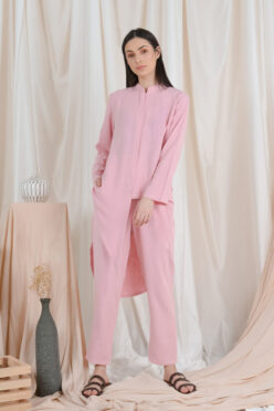 habra haute casual top pants suit casual wear for women blouse muslimah shirt for women shirt collar type kasual niko NI07 baby pink