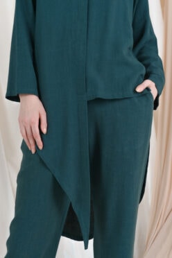 habra haute casual top pants suit casual wear for women blouse muslimah shirt for women shirt collar type kasual niko NI09 emerald