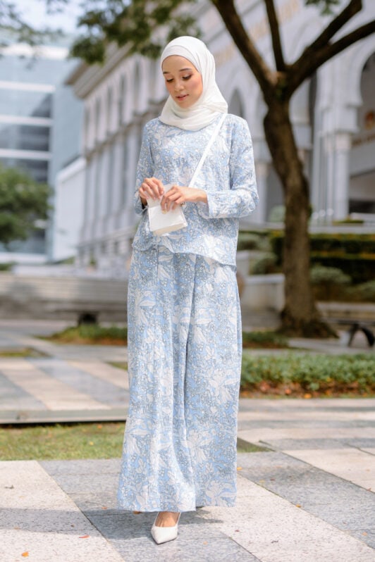habra haute blouse long sleeve shirt skirt set muslimah wear casual set for women clothings blouse and shirt EL02