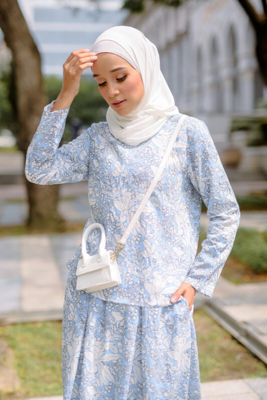 habra haute blouse long sleeve shirt skirt set muslimah wear casual set for women clothings blouse and shirt EL02