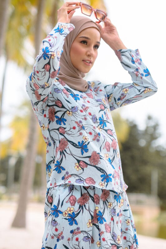 habra haute blouse long sleeve shirt skirt set muslimah wear casual set for women clothings blouse and shirt EL04
