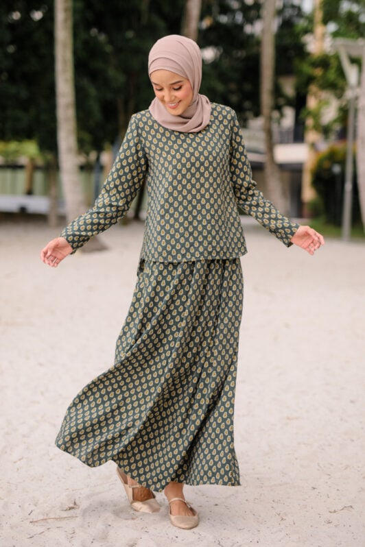 habra haute blouse long sleeve shirt skirt set muslimah wear casual set for women clothings blouse and shirt EL05