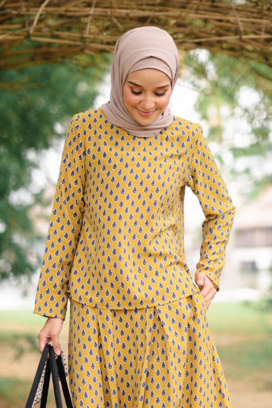 habra haute blouse long sleeve shirt skirt set muslimah wear casual set for women clothings blouse and shirt EL06