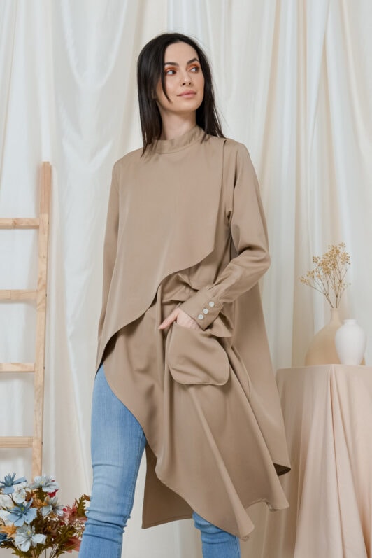 habra haute blouse cantik modern muslimah blouse labuh blouse loose blouse women korean style blouse nude AL05