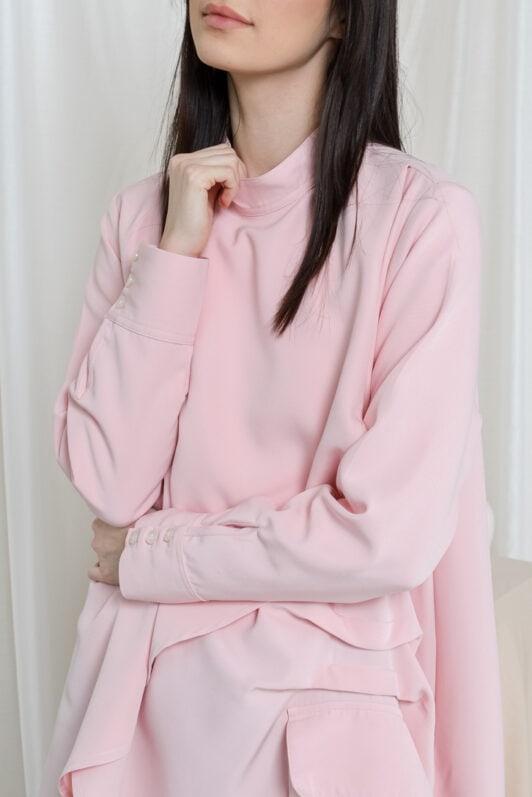 habra haute blouse cantik modern muslimah blouse labuh blouse loose blouse women korean style blouse pink AL02