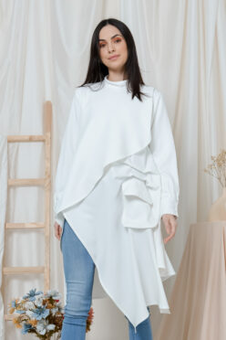 habra haute blouse cantik modern muslimah blouse labuh blouse loose blouse women korean style blouse putih AL01