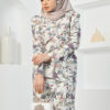 habra haute baju kurung printed floral baju kurung moden baju kurung labuh baju kurung cotton baju raya 2022 iris IR02