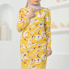 habra haute baju kurung printed floral baju kurung moden baju kurung labuh baju kurung cotton baju raya 2022 iris IR03