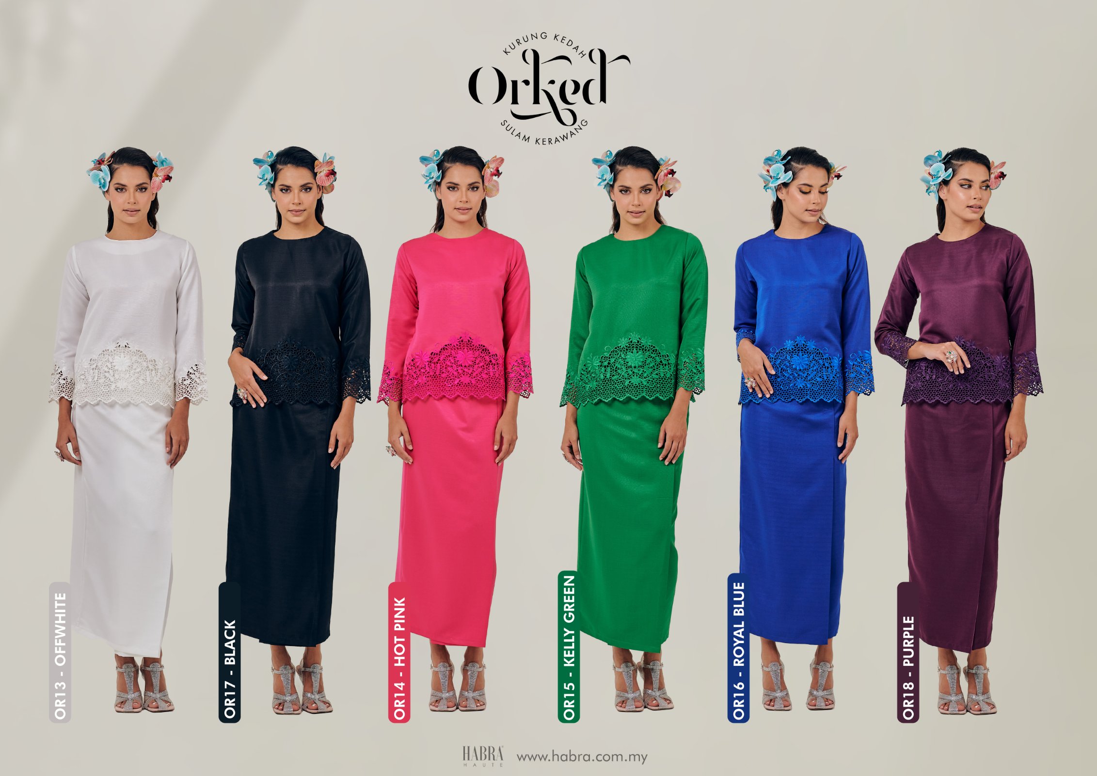 ORKED kurung kedah line up Landing page banner habra haute baju kurung sulam kerawang baju raya 2023